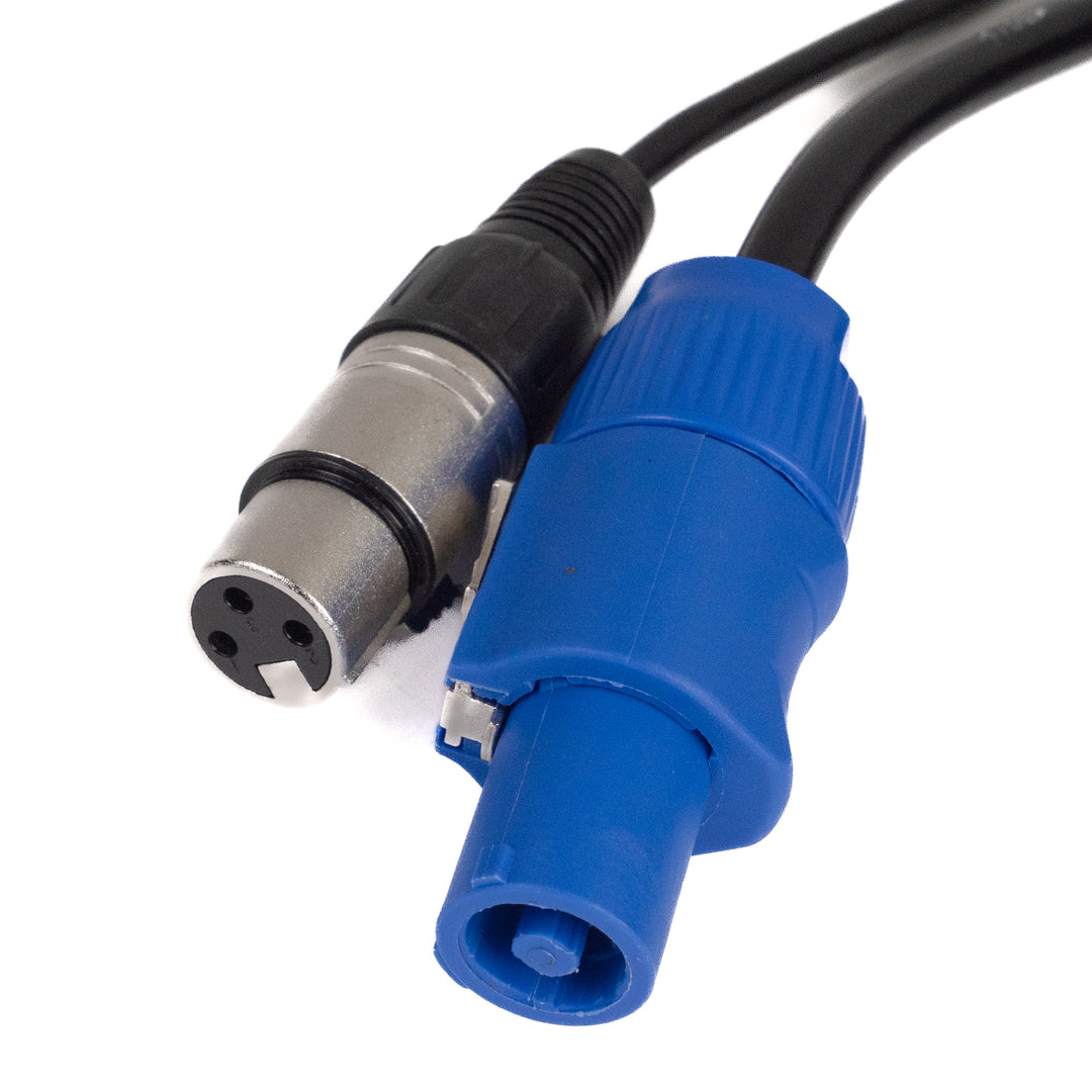 Perfex Powercon & XLR Monikotslit (DMX, 1,5m)