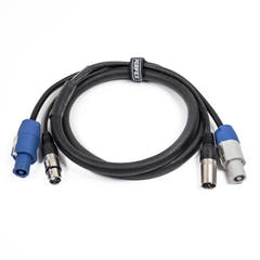 Perfex Powercon & XLR Monikotslit (DMX, 1,5m)