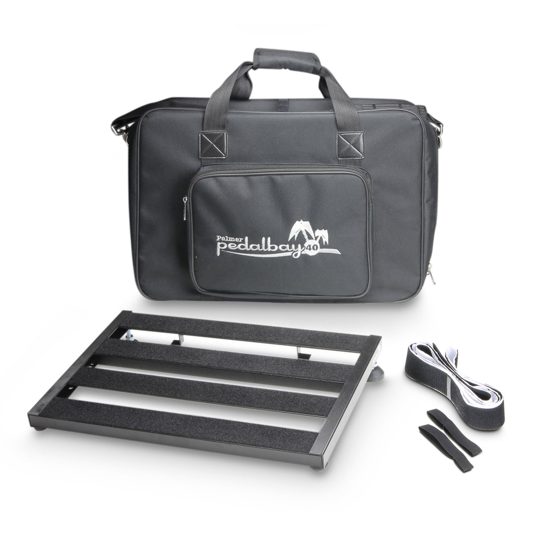 Palmer PEDALBAY® 40 - Kevyt pedalboard vaihdettavalla kokoonpanolla ja suojapehmeällä kotelolla, 45 cm