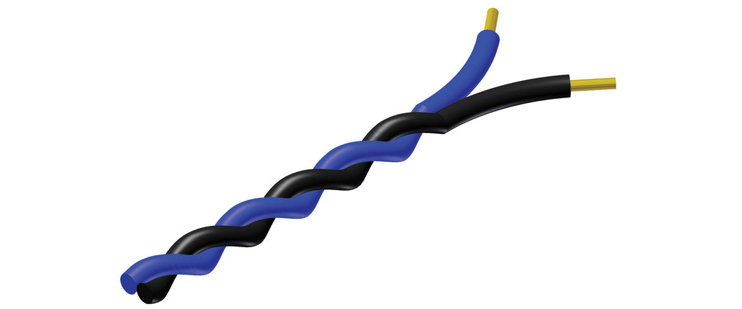 ProCab kierretty johto 2 x 0,5 mm² musta - Sininen 100 metriä