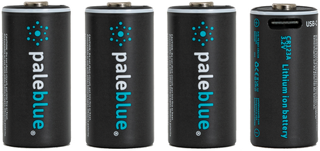 Pale Blue CR123 ladattavat akut 4-Pack