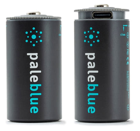 Pale Blue Li-Ion Rechargeable C Battery 2 pack C-paristoja, mukana 2x1 USB-C-kaapeli