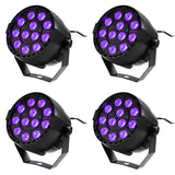 Partysetti, jossa 4 x UV LED spotit
