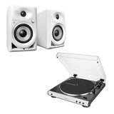 Audio-Technica AT-LP60XBT-WH + Pioneer DM-40BT-W Bluetooth kaiuttimet.