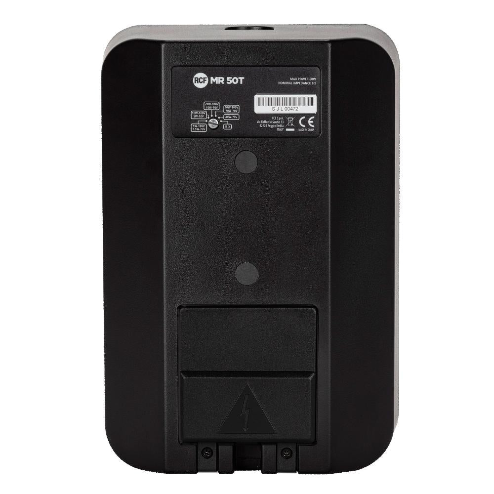 RCF seinäkaiutin 2-tie 5" setti (2 kpl) 60W 100 V IP55, Sort