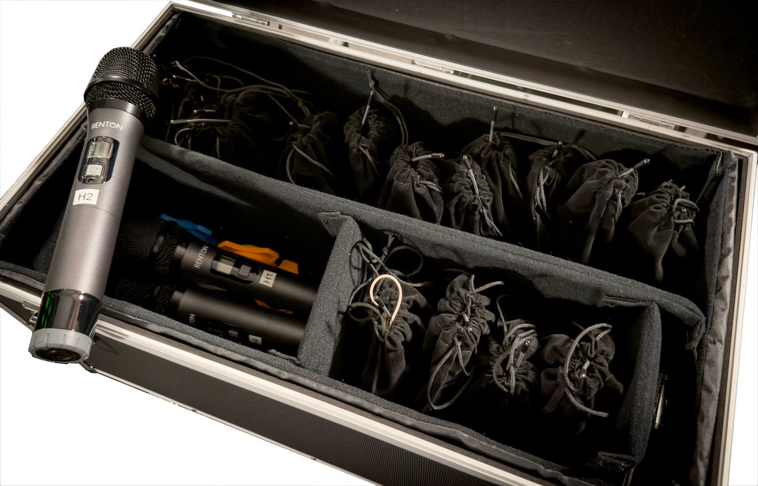 Renton Rack Langaton Yhdistelmäjärjestelmä (4 Käsimikrofoni + 8 Headset)