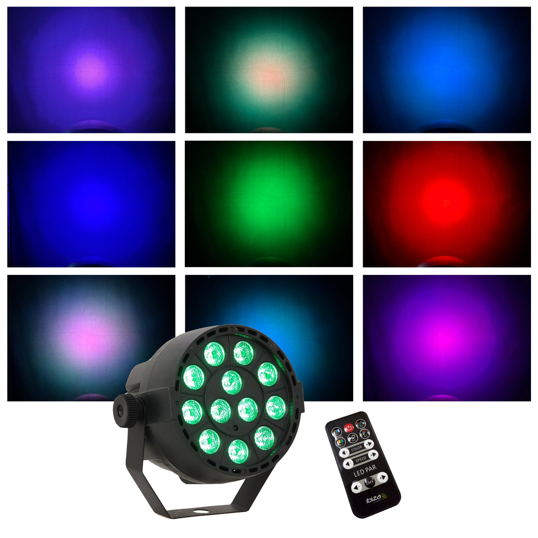 LED Spot Moniväri kaukosäätimellä (12x3W)
