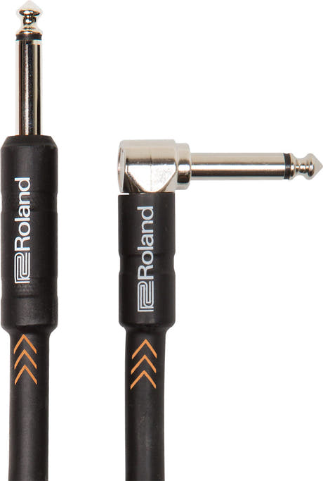 Roland "Nickel" Instrumenttikaapeli 6.3mm Jack mono to 6.3mm Kulma Jack mono