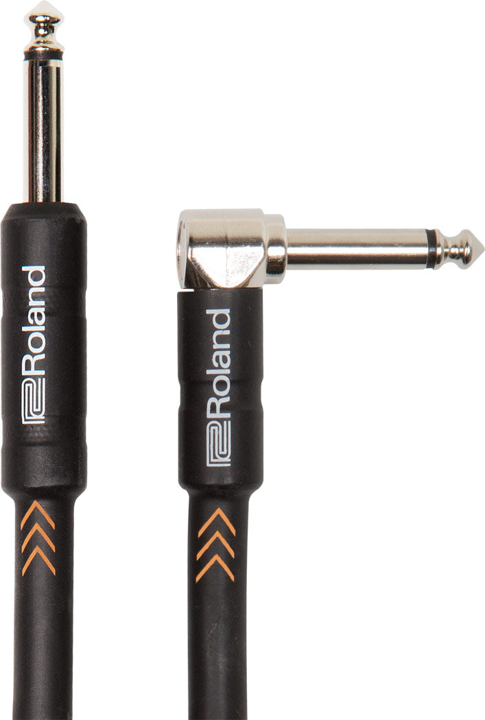 Roland "Nickel" Instrumenttikaapeli 6.3mm Jack mono to 6.3mm Kulma Jack mono