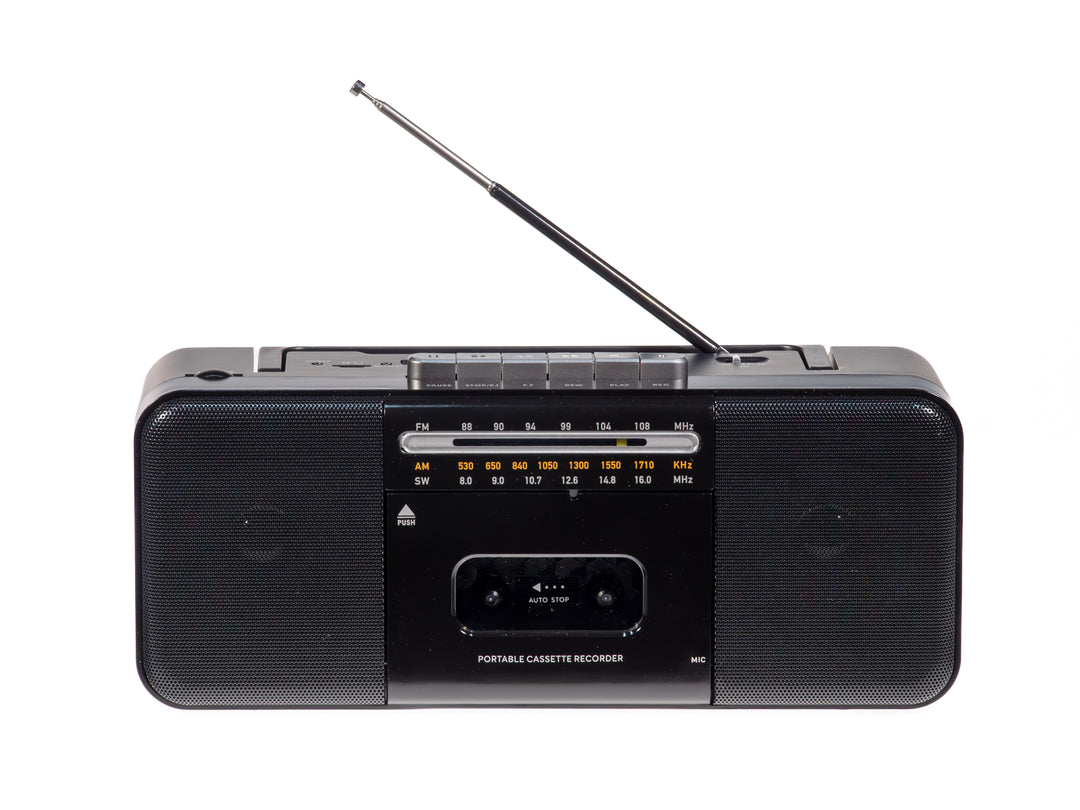 Studio 57 - Kasettisoitin m. FM & Bluetooth, Musta + Kasettinauha