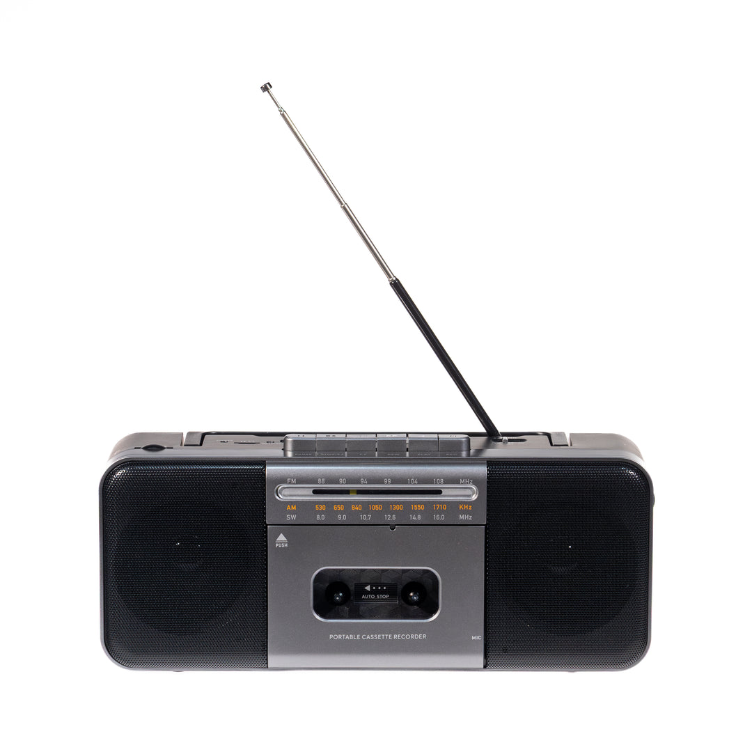 Studio 57 - Kasettisoitin m. FM & Bluetooth, Harmaa + Kasettinauha