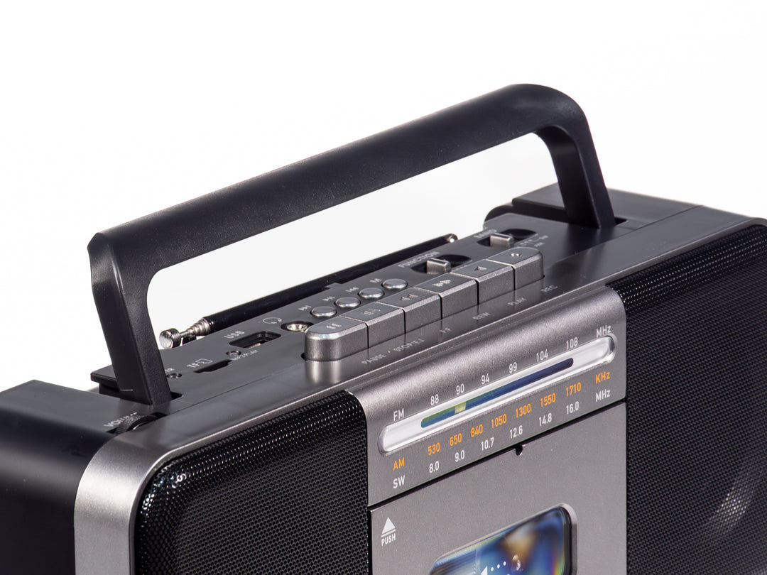 Studio 57 - Kasettisoitin m. FM & Bluetooth, Harmaa + Kasettinauha