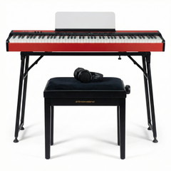 Grooveland FP80 sähköpiano (Punainen) Täydellinen Bundle