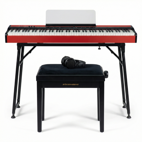 Grooveland FP80 sähköpiano (Punainen) Täydellinen Bundle