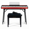 Grooveland FP80 sähköpiano (Punainen) Täydellinen Bundle