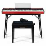 Grooveland FP80 sähköpiano (Punainen) Täydellinen Bundle
