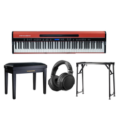 Grooveland FP80 sähköpiano (Punainen) Täydellinen Bundle