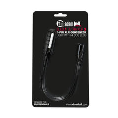 Adam Hall Stands SLED 1 ULTRA XLR 3 – 3-napainen XLR-joutsenkaulalamppu, jossa 4 COB-LEDiä