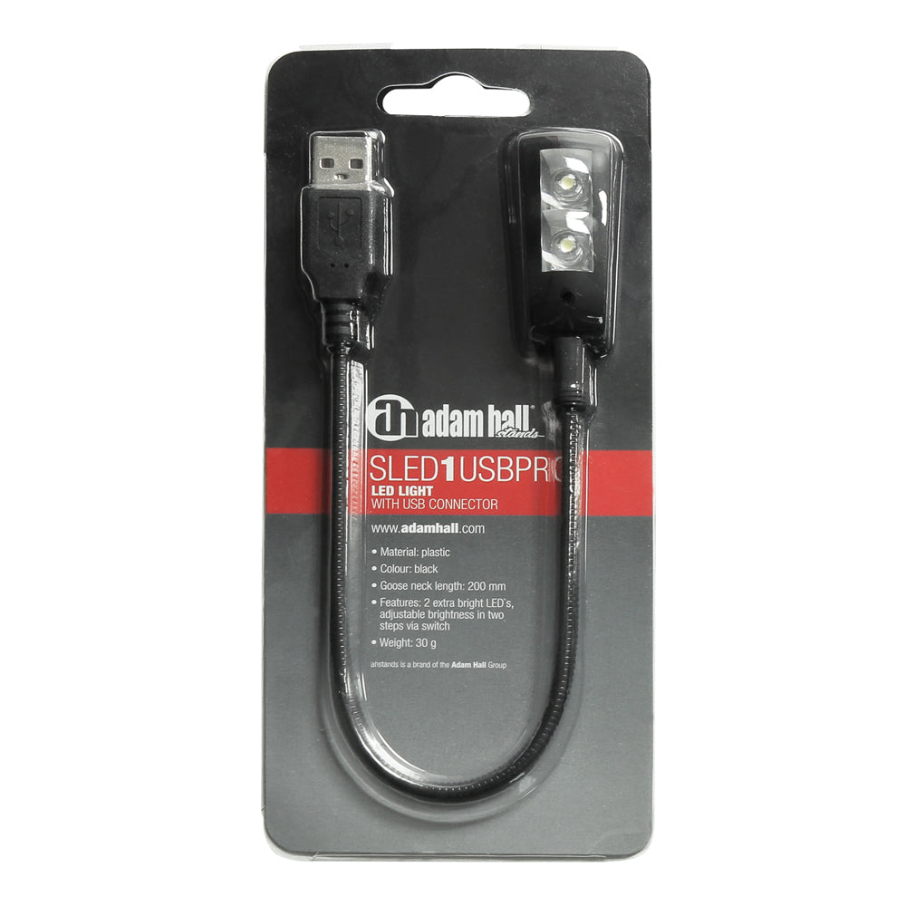 Adam Hall Stands SLED 1 USB PRO - USB-joutsenkaulalamppu, jossa 2 LEDiä