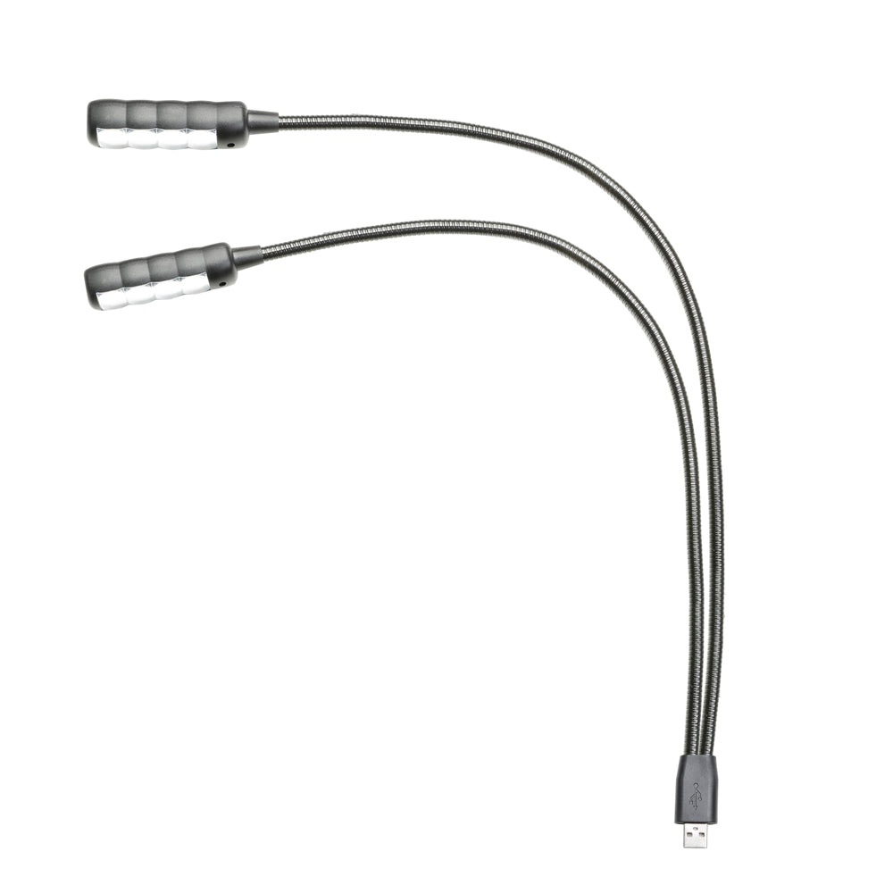 Adam Hall Stands SLED 2 ULTRA USB – LED-lamppu kaksinkertaisella joutsenkaulalla ja USB-liittimellä