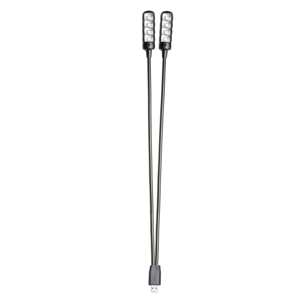 Adam Hall Stands SLED 2 ULTRA USB – LED-lamppu kaksinkertaisella joutsenkaulalla ja USB-liittimellä