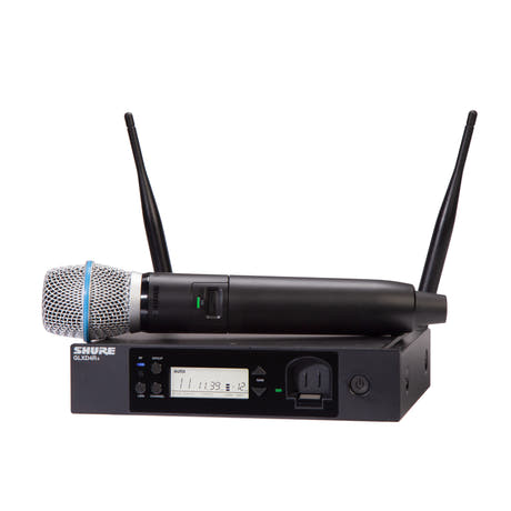 Shure GLXD24R+ BETA87A Langaton Mikrofon Räkki Järjestelmä