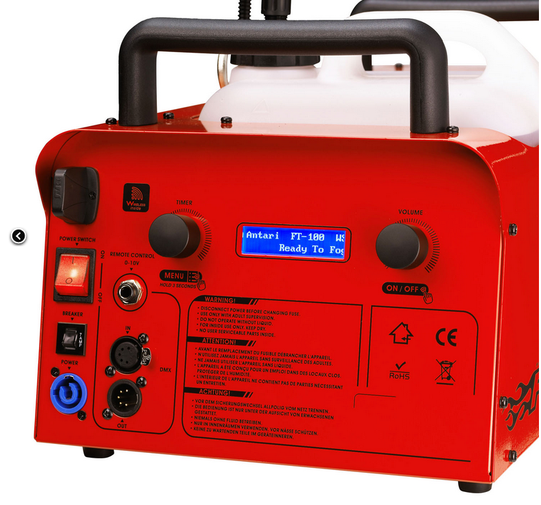 Antari FT-100 Fog Machine (1500W, Punainen)