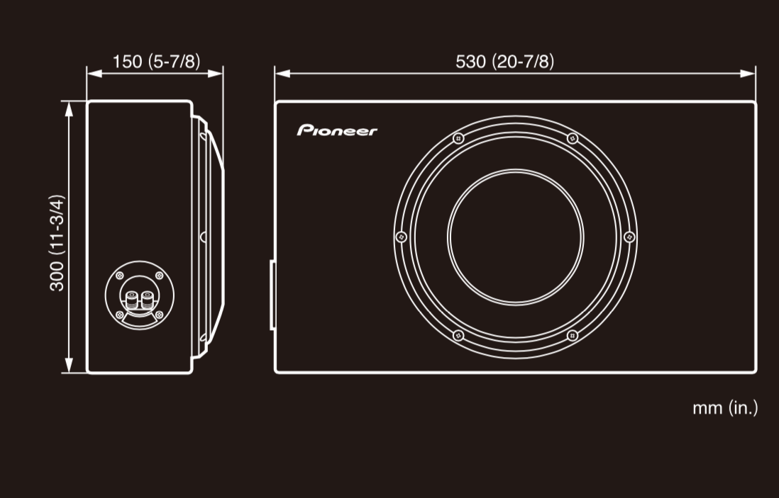 Pioneer TS-D10LB Slimline-subwooferi