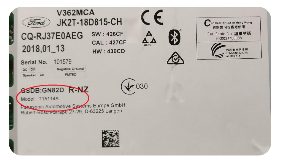 Interface Ford Transit Custom 2018-