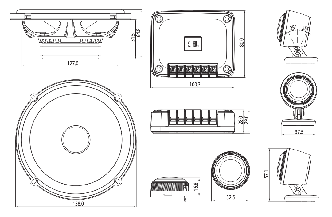 JBL CLUB 602CTP autokaiuttimien komponenttisarja (17cm)