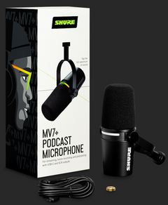 Shure MV7+ Podcast Mikrofoni (Musta)