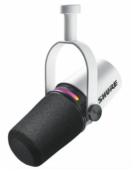 Shure MV7+ Podcast-mikrofoni (valkoinen)