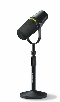 Shure MV7+ Podcast-mikrofoni jalustan kanssa