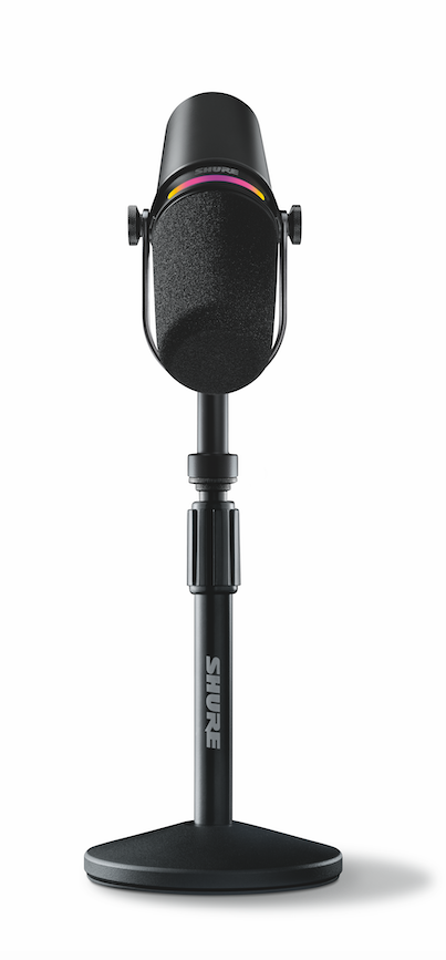 Shure MV7+ Podcast-mikrofoni jalustan kanssa