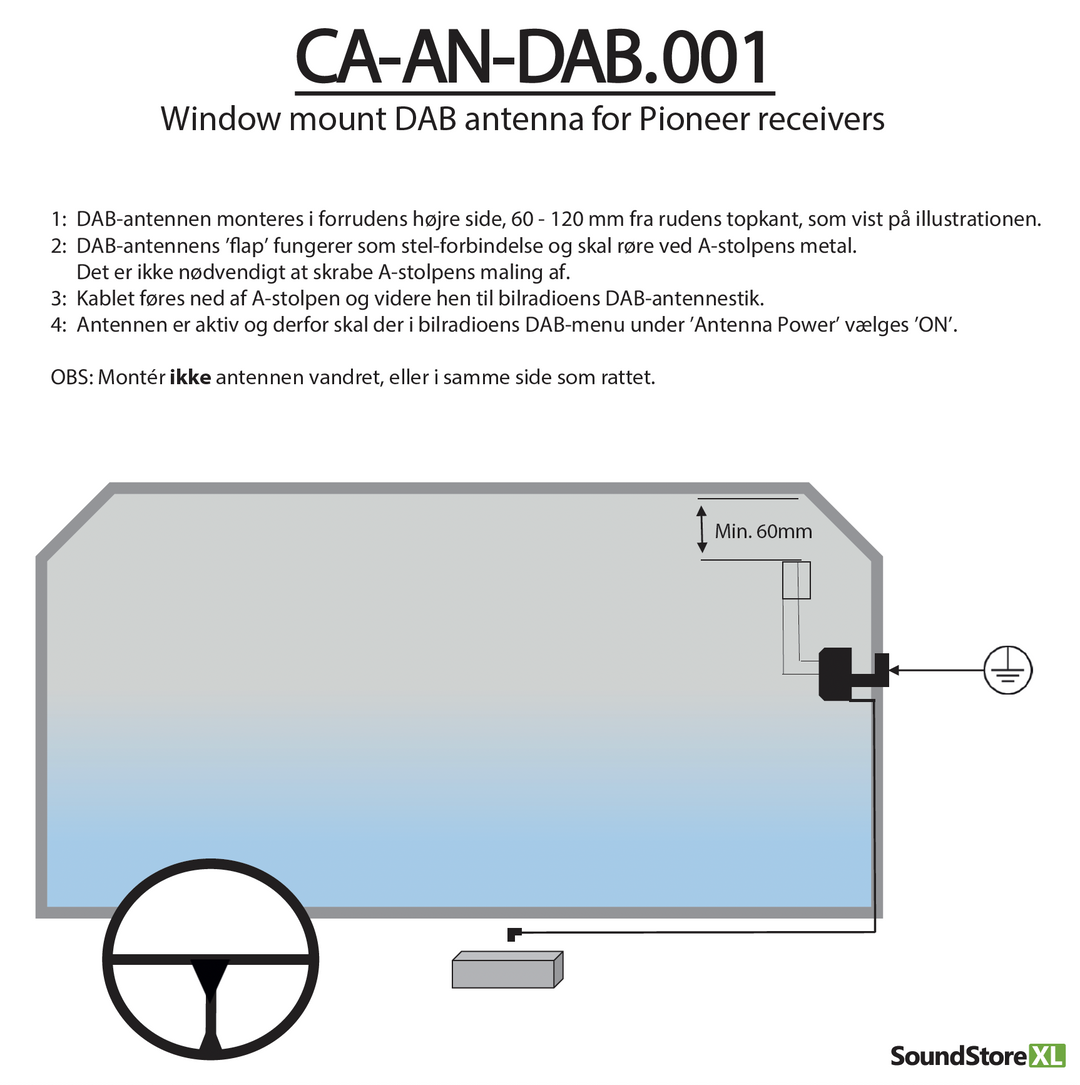 Pioneer DAB+ Tuulilasiantenni CA-AN-DAB.001