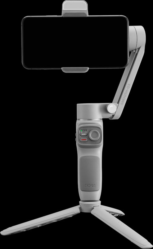 Zhiyun Smooth Q3 Combo Mobile Stabilizer valolla varustettuna