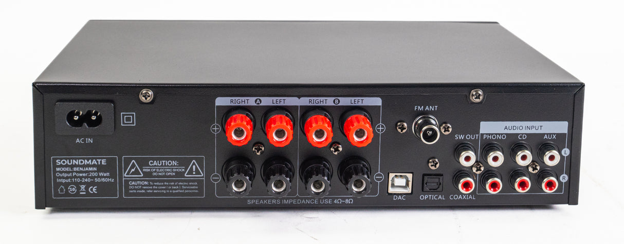 SoundMate Hi-Fi-vahvistin, jossa on Bluetooth (4x50W).