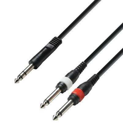 3 Star Y-Splitkaapeli Stereo 2x Mono Jack (6m)