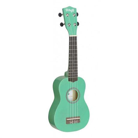 Stagg US-GRASS -sopraano-ukulele keikkalaukulla (vihreä)