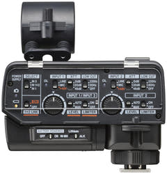 Tascam CA-XLR2D mikrofonisovitin kameraan, Analog input