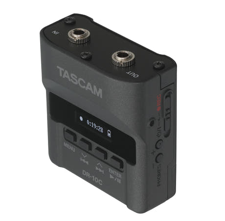 Tascam DR-10CH tallennin til Shure lavalier