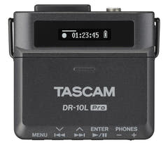 Tascam DR-10L Pro -tallennin lavalier-mikrofonilla, musta