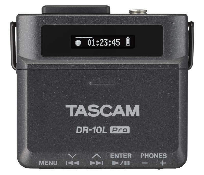 Tascam DR-10L Pro -tallennin lavalier-mikrofonilla, musta