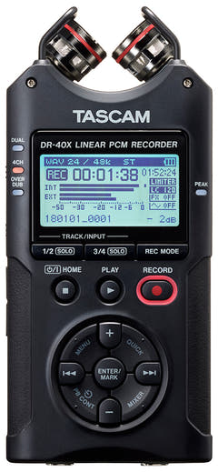 Tascam DR-40X kädessä pidettävä tallennin, sanelin