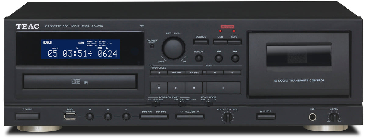 TEAC AD-850-SE CD- ja kasettisoitin ja USB (musta)