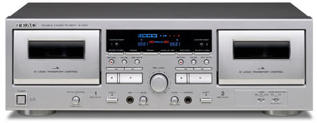 TEAC W-1200 kaksoiskasettidekki, hopea