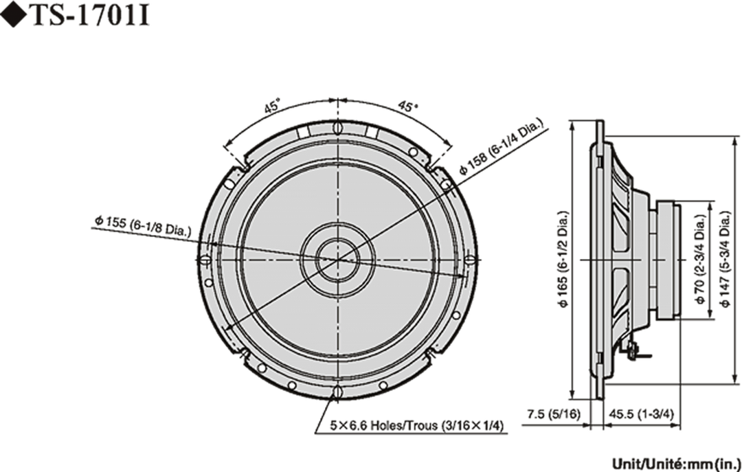 Pioneer TS-1701i Autokaiutin (17cm, 6,5")