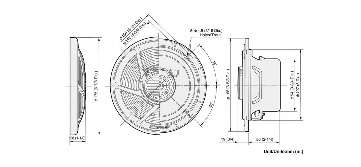 Pioneer TS-MR1640 Venekaiuttimet