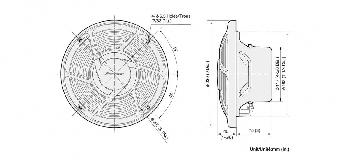 Pioneer TS-MR2040 Venekaiuttimet