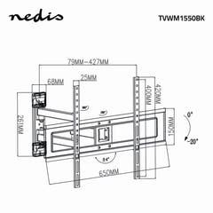 TV Seinäteline Täysin Liikkuva (37-70", 25kg)